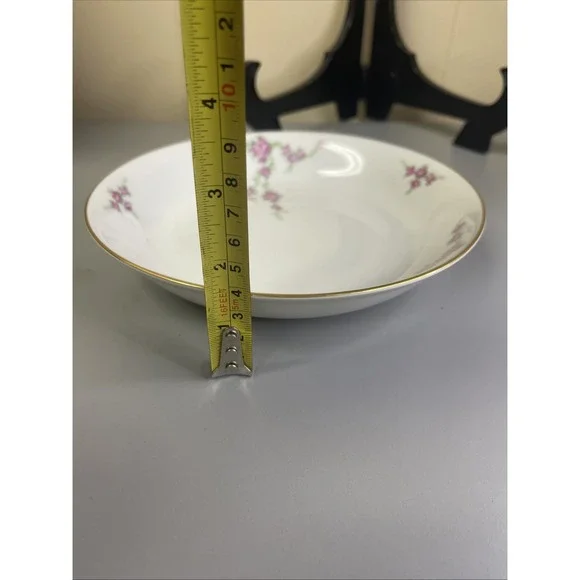 VINTAGE H & G (Heinrich) SELB BAVARIA - 8" Bowl Pink Flowers Dainty Tea Party - Picture 5 of 6